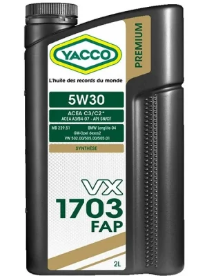 YACCO 5W30 VX 1703 FAP/2 YACCO