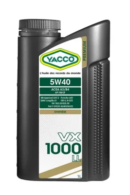YACCO 5W40 VX 1000 LL/1 YACCO
